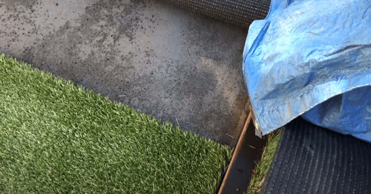 Kunstgras op beton