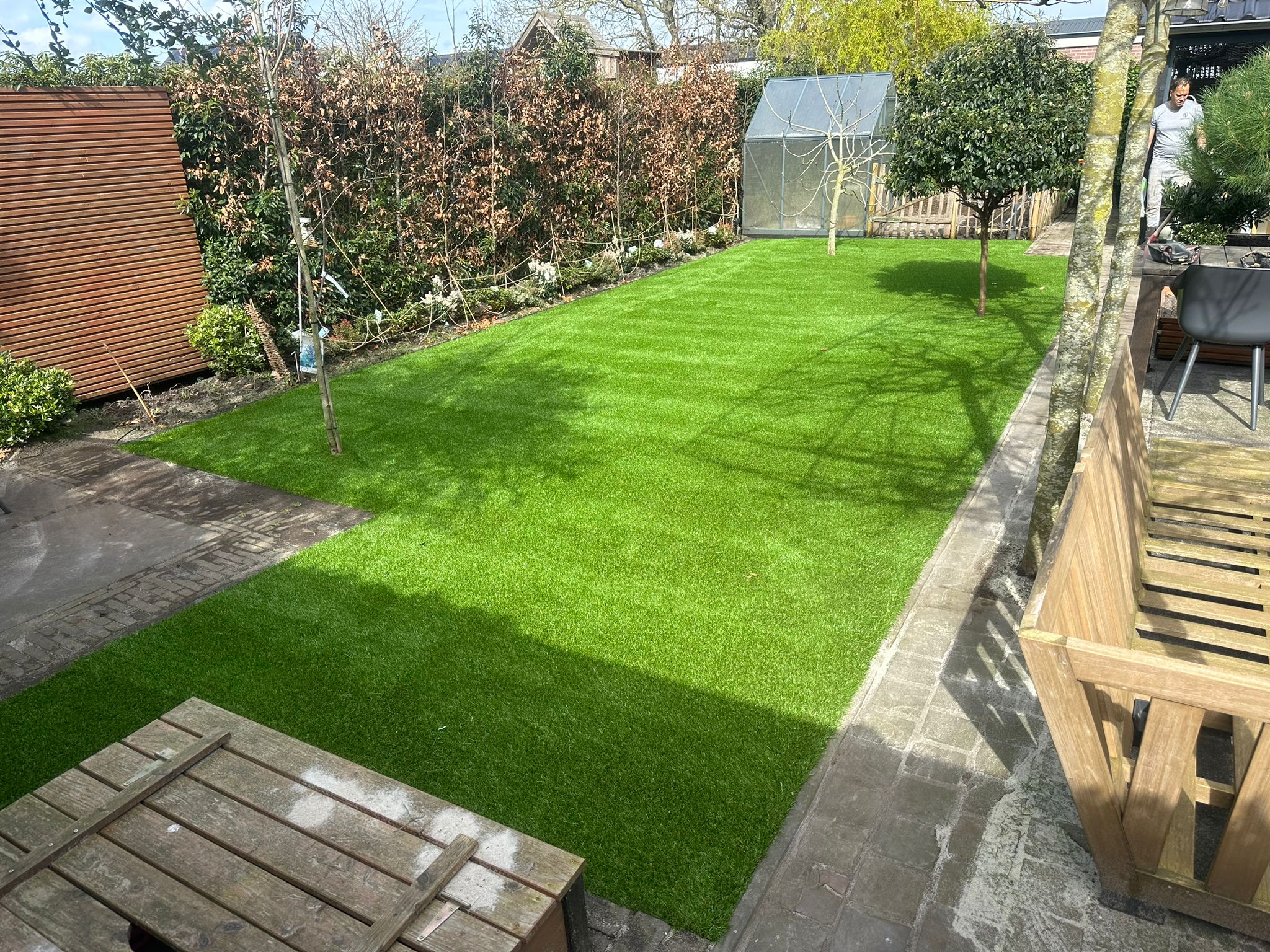 Kunstgras Figo in de tuin