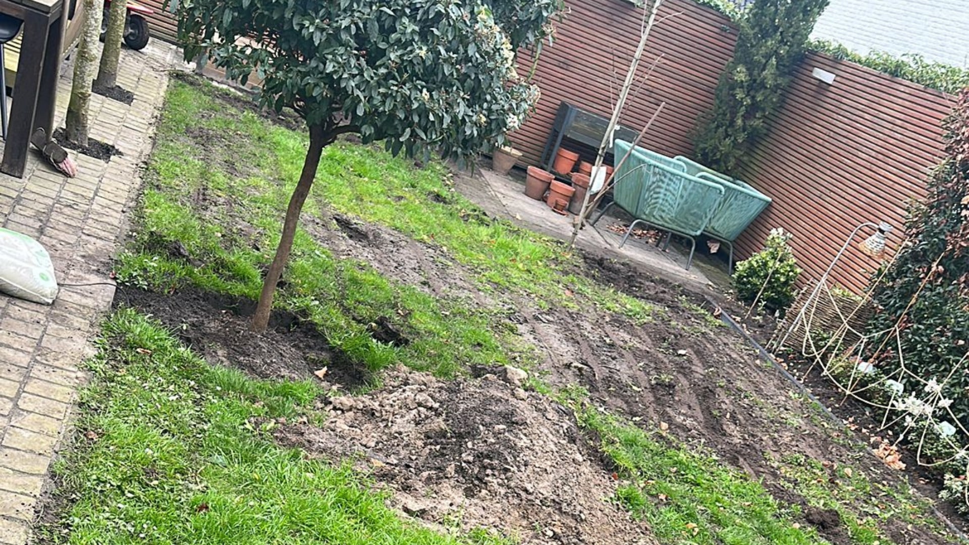 Tuin voor het kunstgras